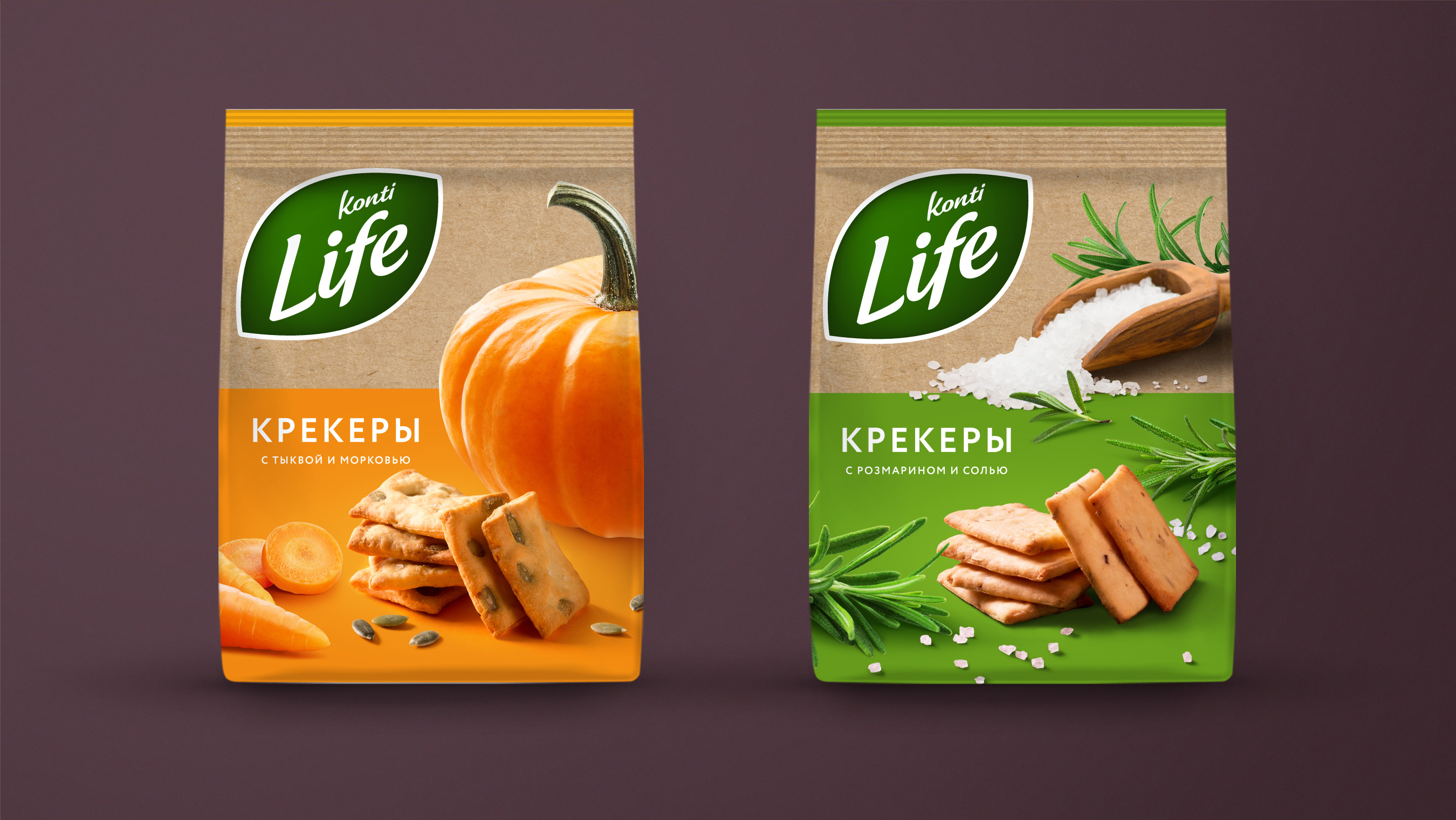 Дизайн упаковки крекеров Konti Life