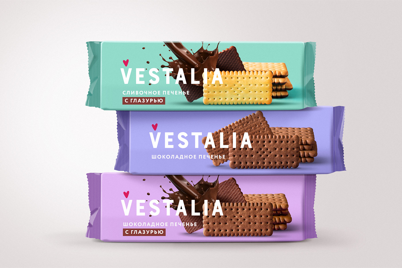 Рестайлинг дизайна упаковки печенья Vestalia