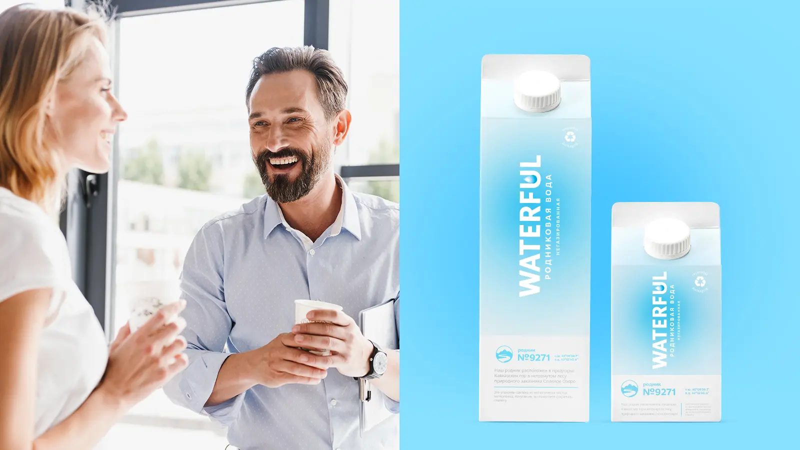 Дизайн упаковки родниковой воды Waterful