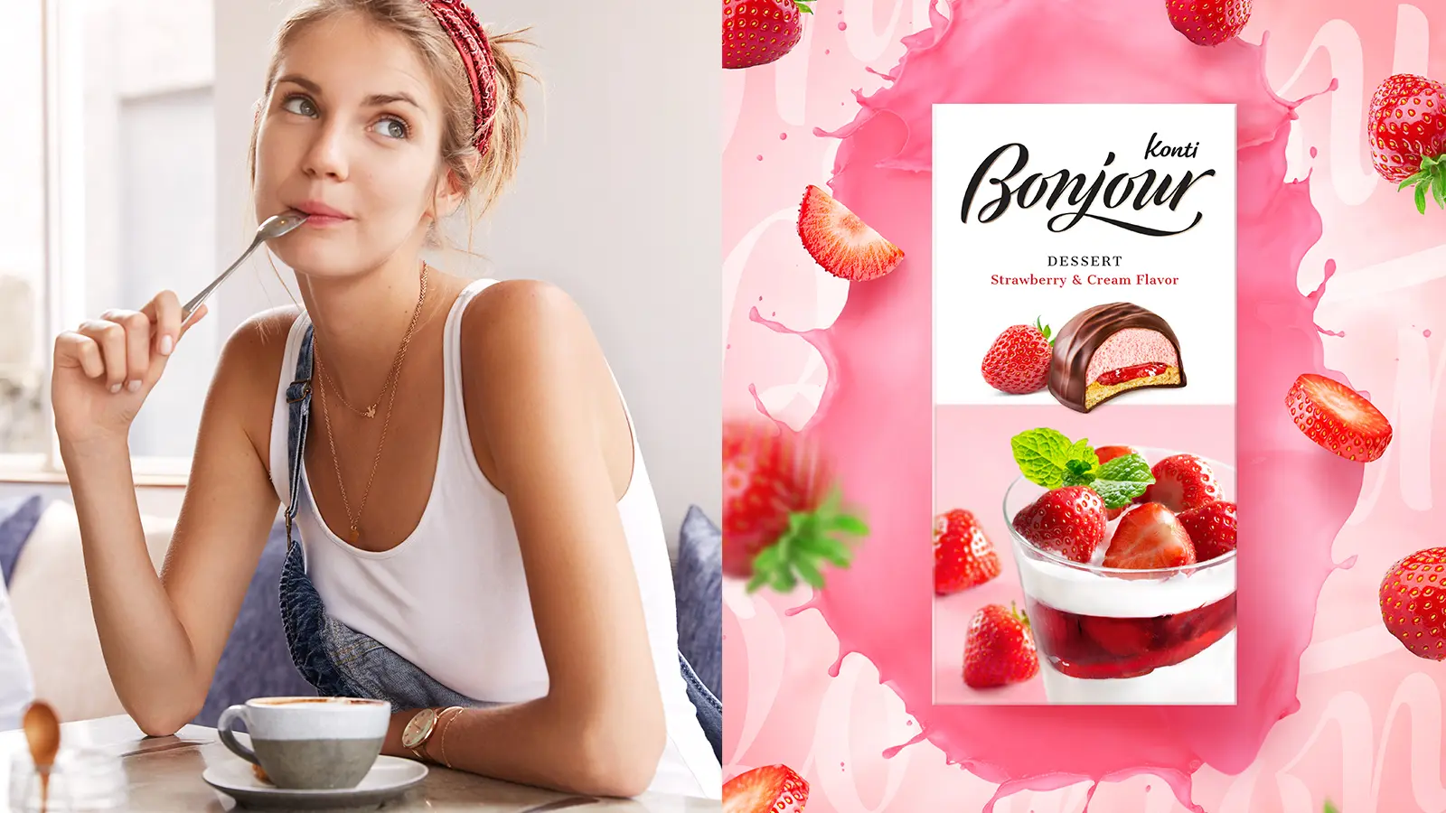 Дизайн этикетки десертов Bonjour