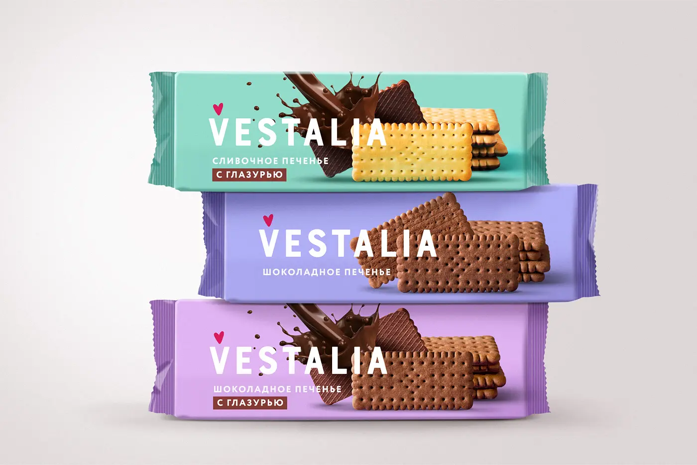Рестайлинг дизайна упаковки печенья Vestalia