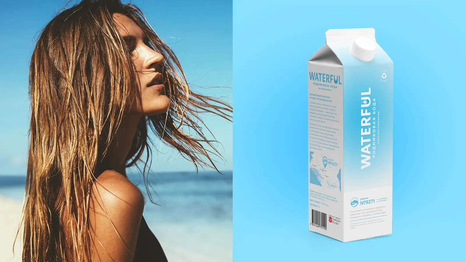 Дизайн этикетки воды Waterful
