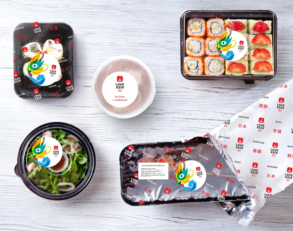 Дизайн упаковки продукции Love Asia на вынос