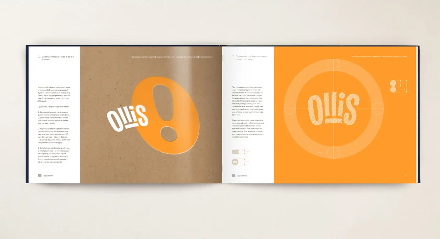 Брендбук сети ресторанов Ollis