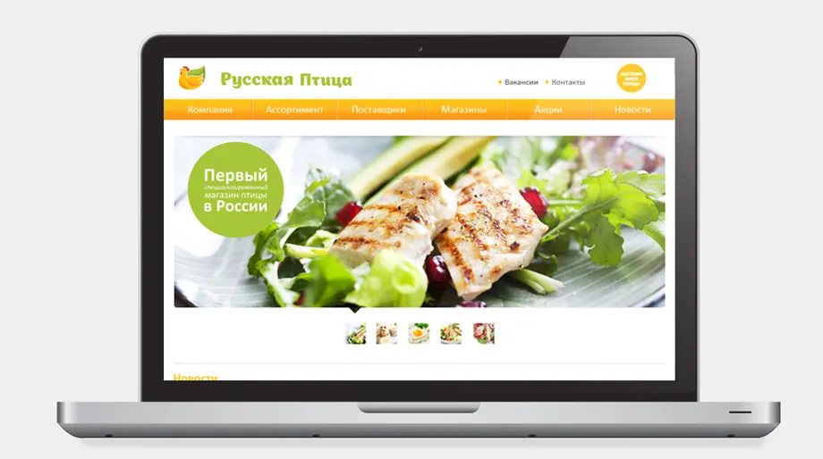Создание сайта бренда Русская птица