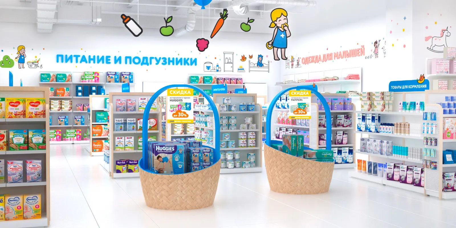 Ритейл-брендинг магазина Дочки-Сыночки